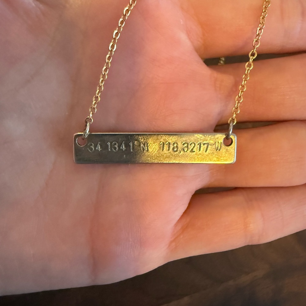 Hollywood Sign Coordinates Necklace